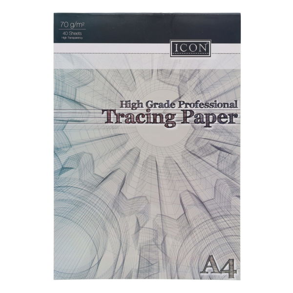 ICON A4 70gsm PROFESSIONAL TRACING PAPER PAD 40 SHEETS - Image 3