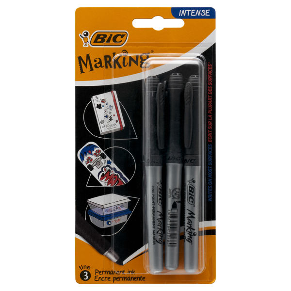 BIC CARD 3 INTENSITY POCKET MARKER - BLACK - Image 2