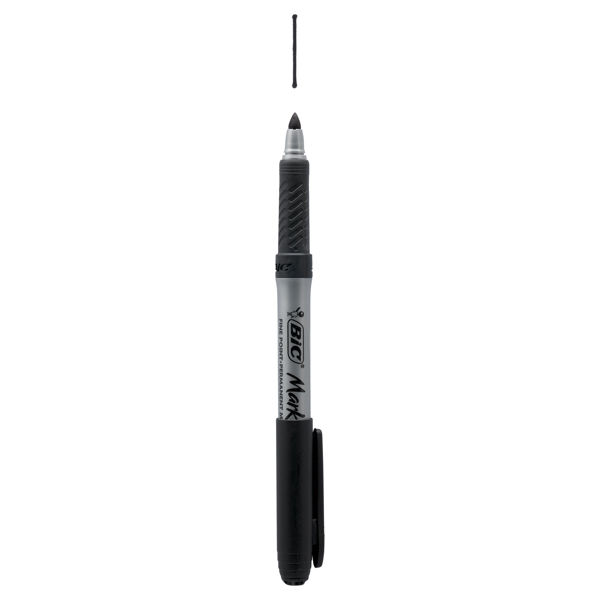 BIC CARD 3 INTENSITY POCKET MARKER - BLACK