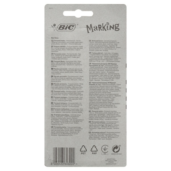 BIC CARD 3 INTENSITY POCKET MARKER - BLACK - Image 3