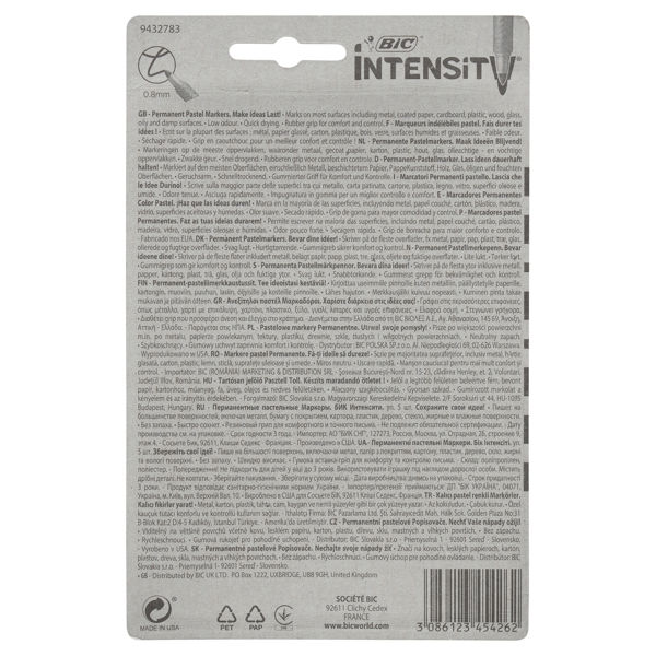 BIC CARD 5 INTENSITY PERMANENT MARKERS - PASTEL - Image 3