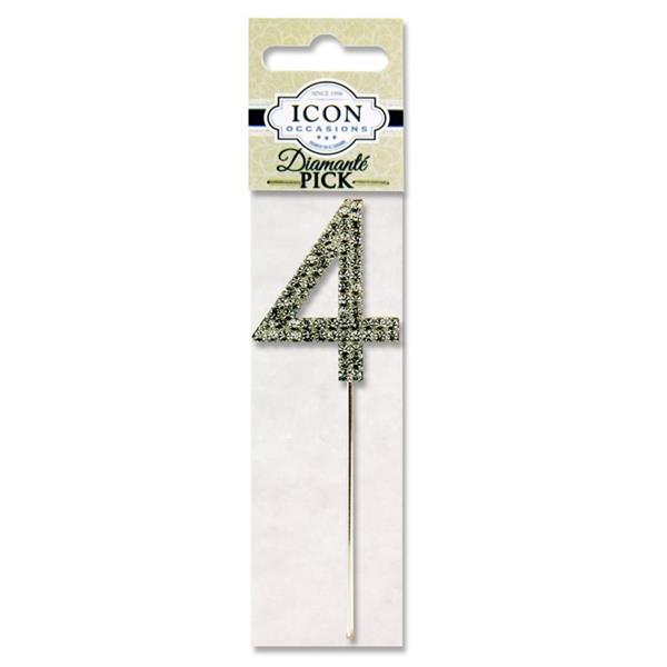 * ICON OCCASIONS 10.5cm DIAMANTE PICK - SILVER 4 - Image 2