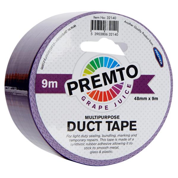 * PREMTO MULTIPURPOSE DUCT TAPE 48mm x 9m - GRAPE JUICE