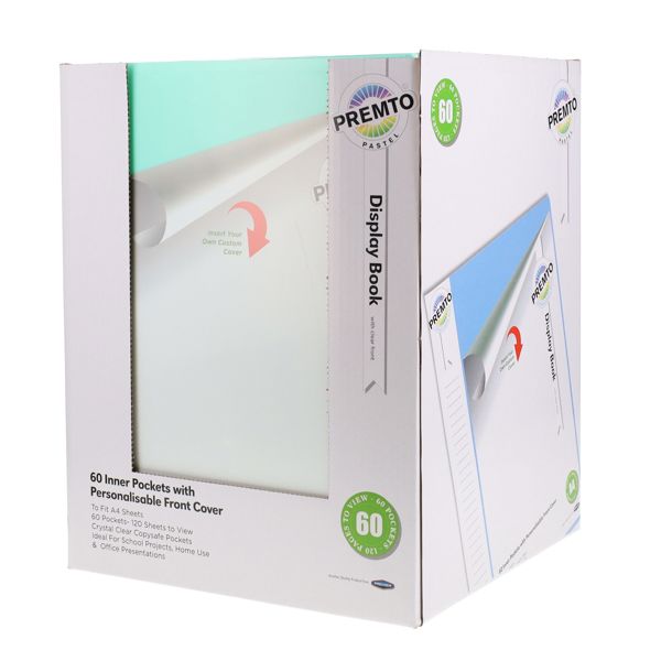 PREMTO PASTEL A4 60 POCKETS DISPLAY BOOK 5 ASST CDU - Image 2
