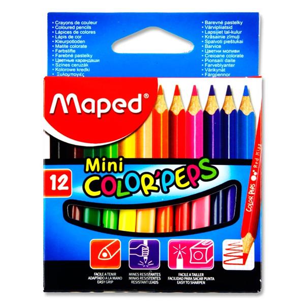 MAPED BOX 12 COLOR'PEPS MINI COLOURING PENCILS