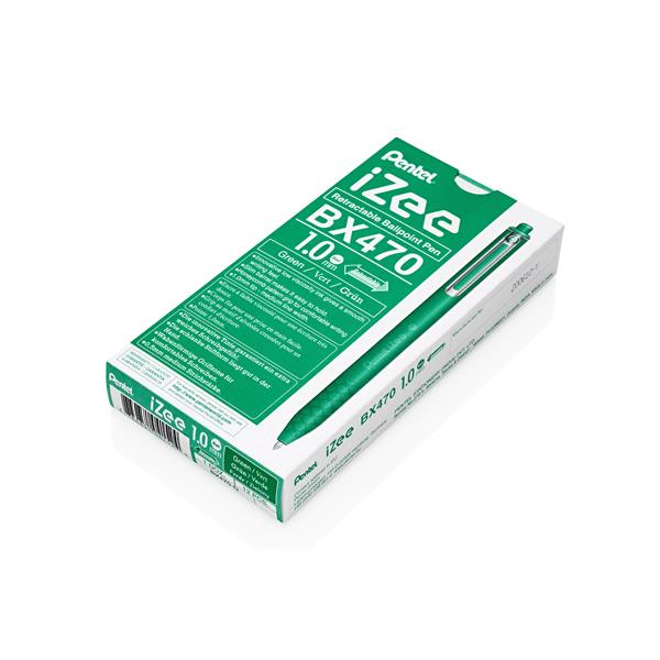 * PENTEL IZEE 1.0mm RETRACTABLE BALLPOINT PEN - GREEN - Image 4