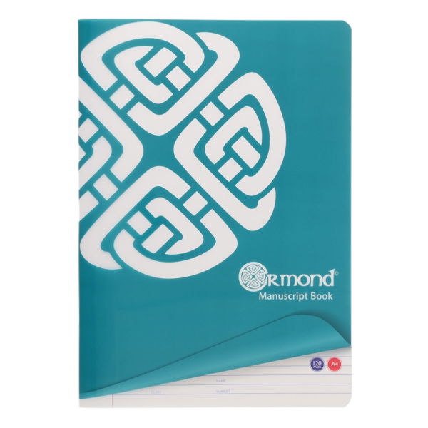 ORMOND A4 120pg DURABLE COVER MANUSCRIPT BOOK - ASST. - Image 2