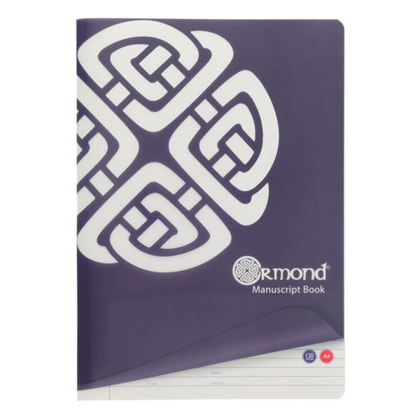 ORMOND A4 120pg DURABLE COVER MANUSCRIPT BOOK - ASST. - Image 3