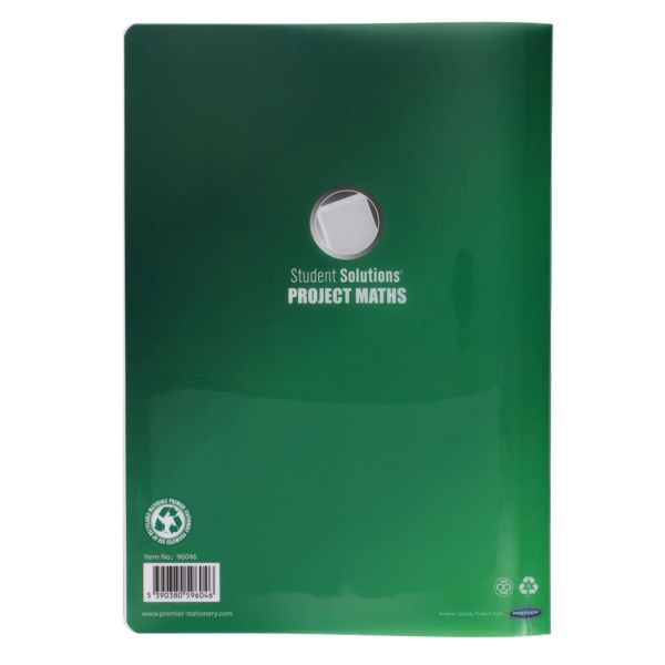 STUDENT SOLUTIONS A4 120pg 5mm SQ PROJECT MATHS DURABLE COVER COPY BOOK