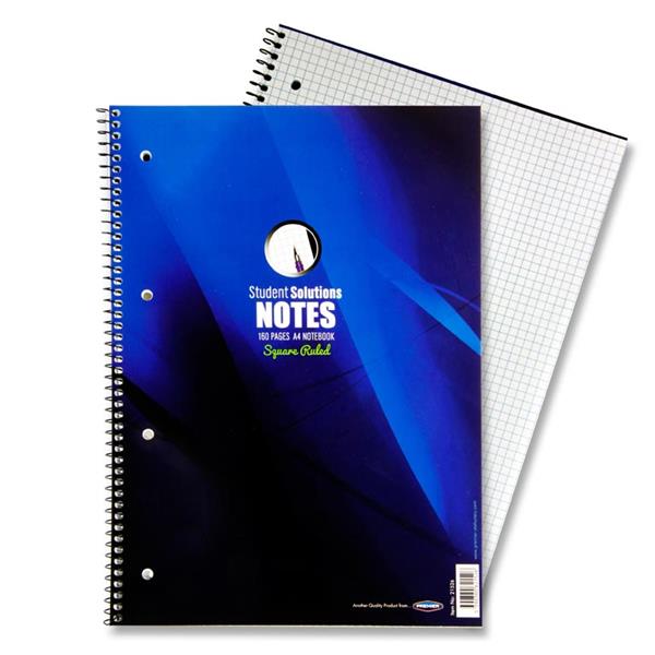 STUDENT SOLUTIONS A4 160pg 5mm SQUARED SPIRAL NOTEBOOK - Image 3