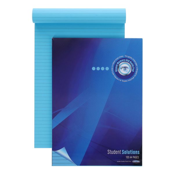STUDENT SOLUTIONS A4 100pg VISUAL MEMORY AID REFILL PAD - TURQUOISE