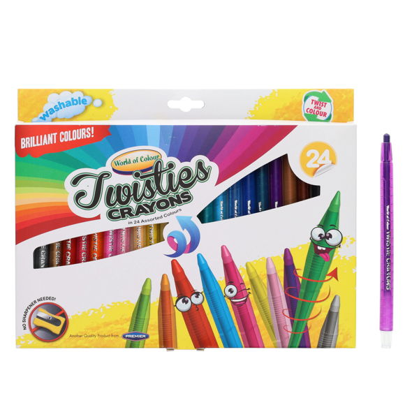 WORLD OF COLOUR PKT.24 TWISTIES CRAYONS