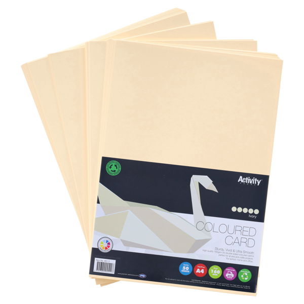 PREMIER ACTIVITY A4 160gsm CARD 50 SHEETS - IVORY - Image 3