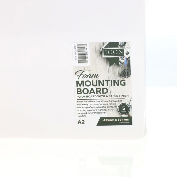 ICON PKT.5 A2 5MM FOAM BOARD - WHITE