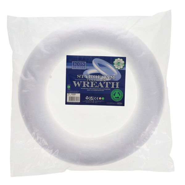 ICON CRAFT STYROFOAM FLAT BACK WREATH - DIA 300mm - Image 4
