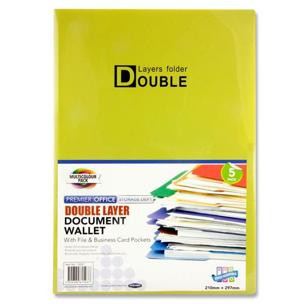 * PREMIER OFFICE PKT.5 DOUBLE LAYER DOCUMENT WALLETS