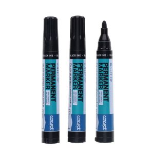 CONCEPT PKT.3 PERMANENT MARKERS BULLET TIP - BLACK