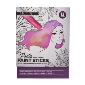 ICON BOX 12 POSTER DUAL TIPPED PAINT STICKS