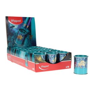 MAPED TWIN HOLE METAL CAN PENCIL SHARPENER - DRAGON CDU