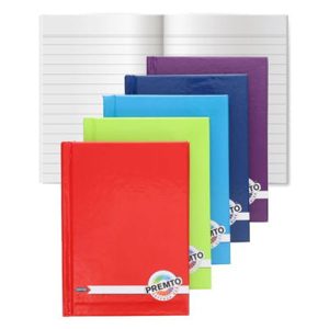 PREMTO A6 160PG HARDBACK NOTEBOOKS - 5 ASST