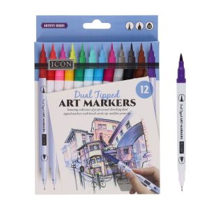 ICON PKT.12 DUAL TIPPED ART MARKERS