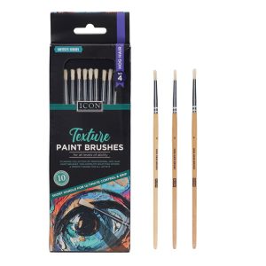 ICON PKT.10 TEXTURE PAINT BRUSHES - HOG HAIR NO 4