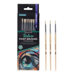 ICON PKT.10 TEXTURE PAINT BRUSHES - HOG HAIR NO 6