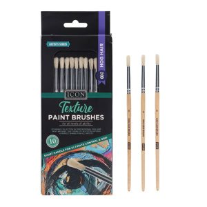 ICON PKT.10 TEXTURE PAINT BRUSHES - HOG HAIR NO 8