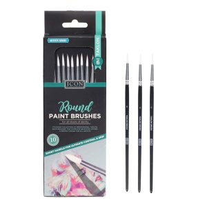ICON PKT.10 ROUND PAINT BRUSHES - TAKLON NO 6