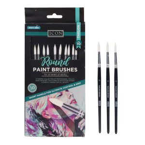 ICON PKT.10 ROUND PAINT BRUSHES - TAKLON NO 10
