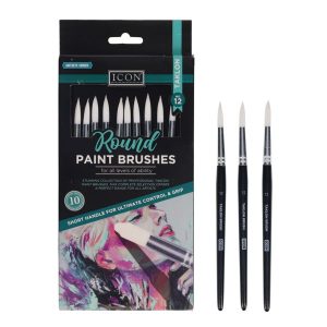 ICON PKT.10 ROUND PAINT BRUSHES - TAKLON NO 12
