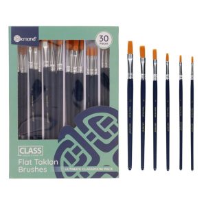 ORMOND CLASS COLLECTION PKT.30 FLAT TAKLON BRUSHES