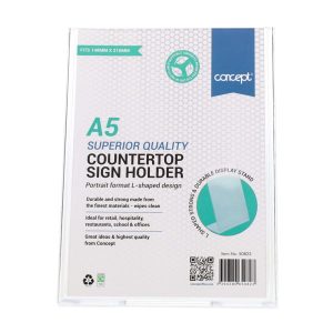 CONCEPT A5 COUNTERTOP SIGN HOLDER - PORTRAIT