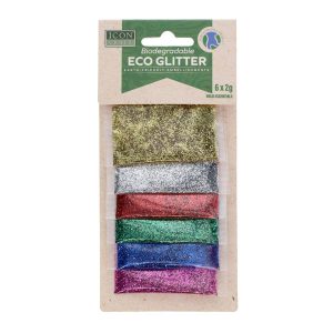 ICON CRAFT BIODEGRADABLE GLITTER 2G X 6 ASST.