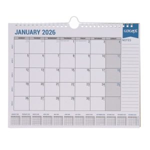 CONCEPT A4 2026 EASY GLANCE MONTHLY PLANNER