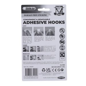STIK.IE PKT.5 ADHESIVE HOOKS 35x31MM ULTRA STRONG