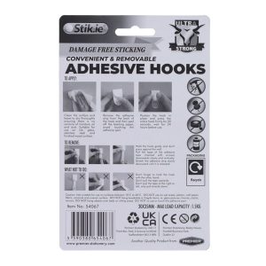 STIK.IE PKT.2 ADHESIVE HOOKS 30X35MM ULTRA STRONG