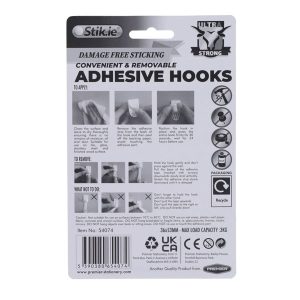 STIK.IE PKT.2 ADHESIVE HOOKS 36X52MM ULTRA STRONG