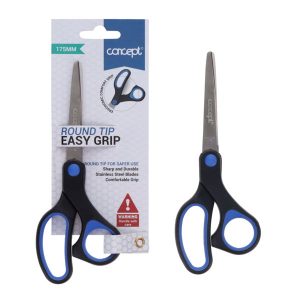 CONCEPT 17.5CM ROUND TIP EASY GRIP SCISSORS