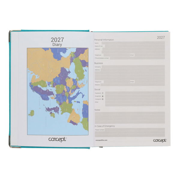 CONCEPT A5 2027 PAGE A DAY DIARY - ASST