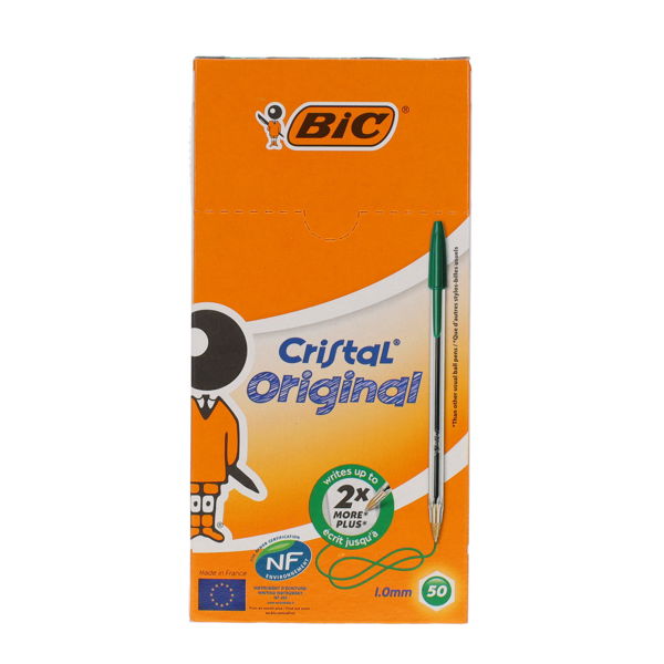 BIC BOX 50 CRISTAL ORIGINAL BALLPOINT PENS - GREEN - Image 3