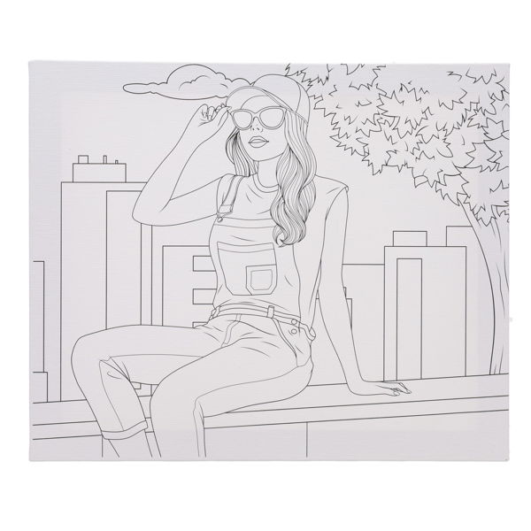ICON 250x300mm COLOUR MY CANVAS - RELAXED WOMAN