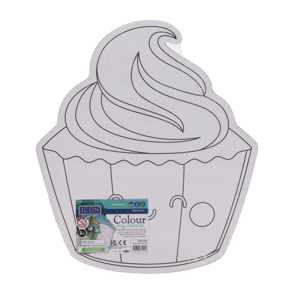 ICON PKT.2 280x245mm COLOUR MY CANVAS - CUPCAKE