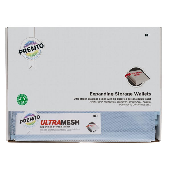 PREMTO PASTEL B4+ ULTRAMESH EXPANDING WALLET CDU - CORNFLOWER BLUE