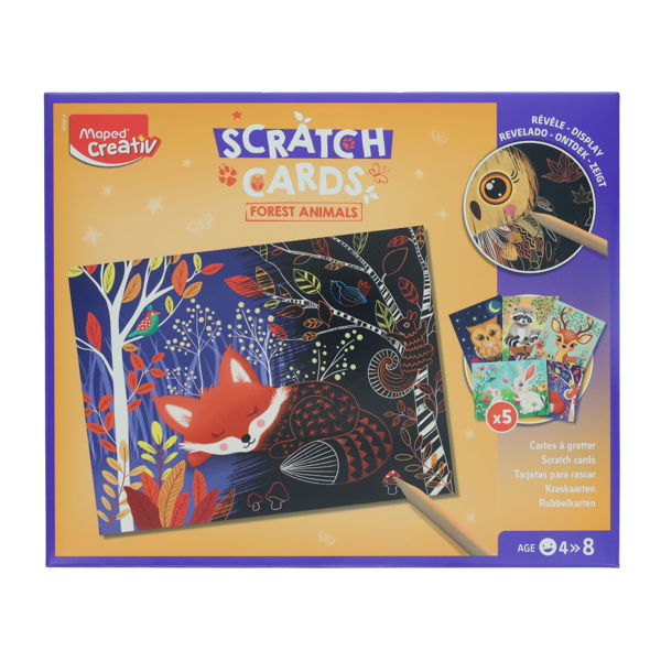 MAPED CREATIV SCRATCH CARDS - FOREST ANIMALS