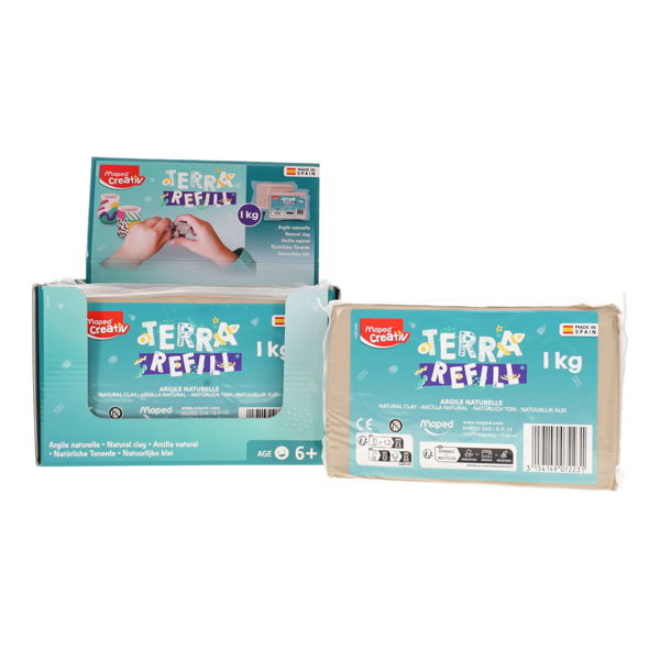 MAPED CREATIV TERRA REFILL - 1kg NATURAL CLAY REFILL - Image 3