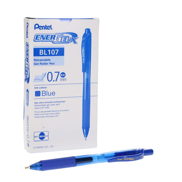 PENTEL ENERGEL-X BL107 0.7mm RETRACTABLE GEL PEN - BLUE - Image 4