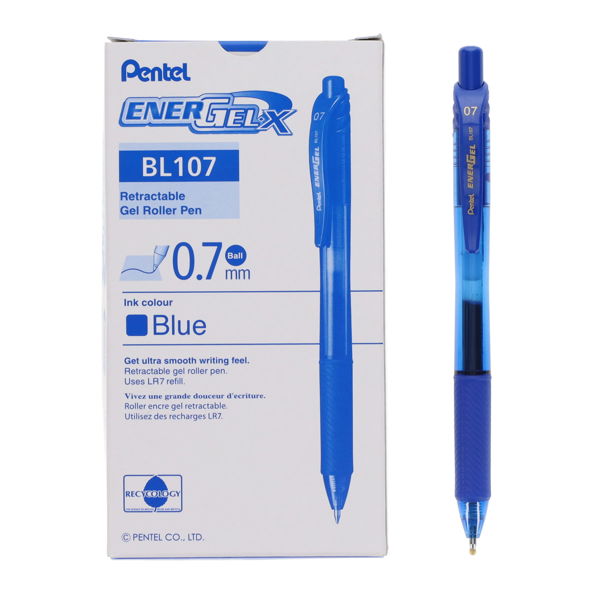 PENTEL ENERGEL-X BL107 0.7mm RETRACTABLE GEL PEN - BLUE - Image 3