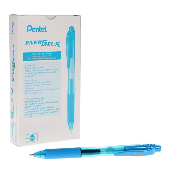 PENTEL ENERGEL-X BL107 0.7mm RETRACTABLE GEL PEN - SKY BLUE - Image 3