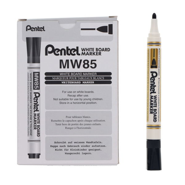 PENTEL MW85 WHITEBOARD MARKER BULLET POINT - BLACK